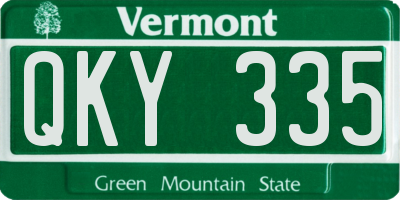 VT license plate QKY335