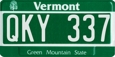 VT license plate QKY337
