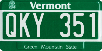 VT license plate QKY351