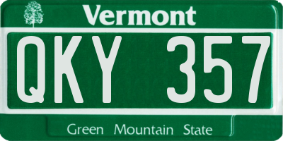 VT license plate QKY357