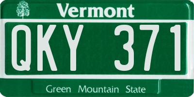 VT license plate QKY371