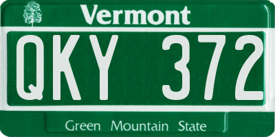 VT license plate QKY372
