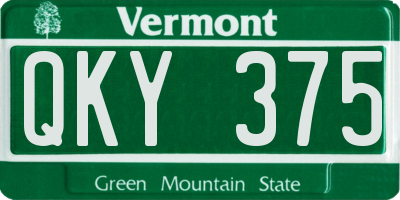 VT license plate QKY375