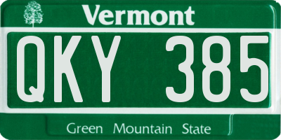VT license plate QKY385