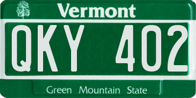 VT license plate QKY402