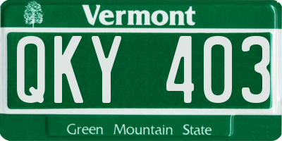 VT license plate QKY403