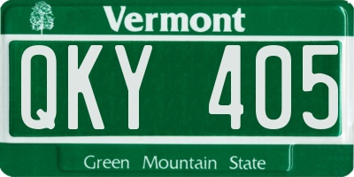 VT license plate QKY405