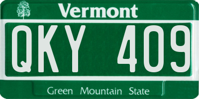 VT license plate QKY409