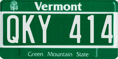VT license plate QKY414
