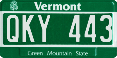VT license plate QKY443
