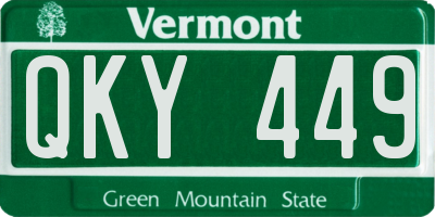 VT license plate QKY449