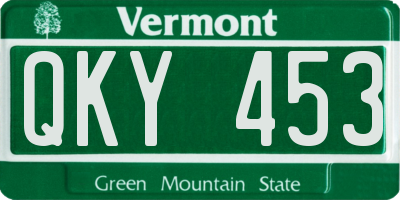 VT license plate QKY453
