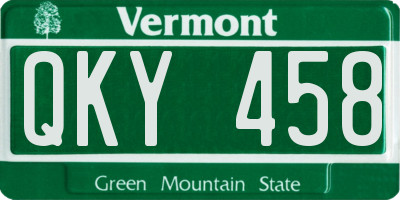 VT license plate QKY458