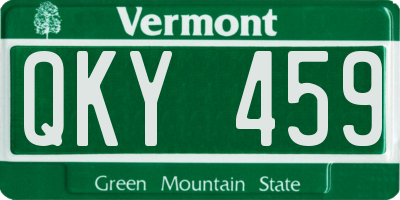 VT license plate QKY459