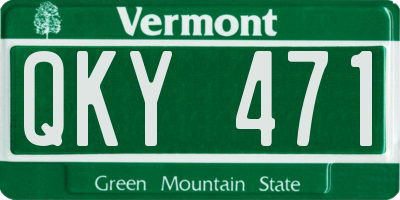 VT license plate QKY471