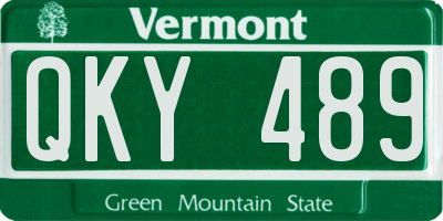 VT license plate QKY489