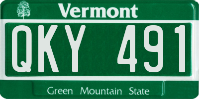 VT license plate QKY491