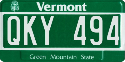 VT license plate QKY494