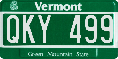 VT license plate QKY499