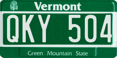 VT license plate QKY504