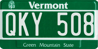 VT license plate QKY508