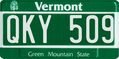 VT license plate QKY509