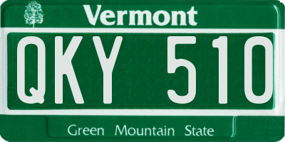 VT license plate QKY510