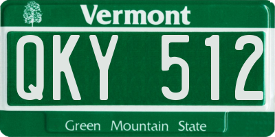 VT license plate QKY512