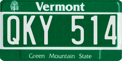 VT license plate QKY514