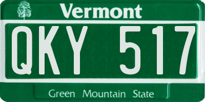 VT license plate QKY517