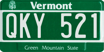 VT license plate QKY521
