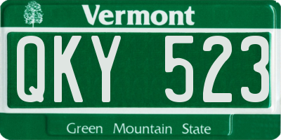VT license plate QKY523