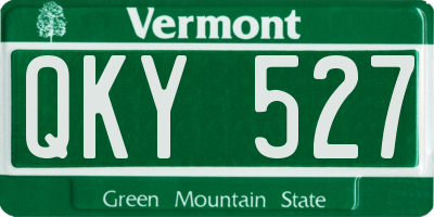 VT license plate QKY527