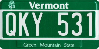 VT license plate QKY531