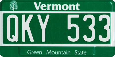 VT license plate QKY533