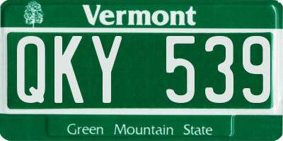 VT license plate QKY539
