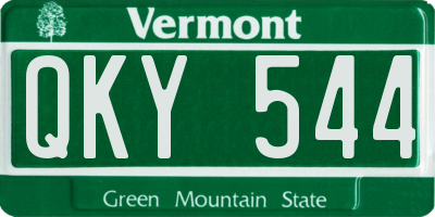 VT license plate QKY544
