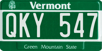 VT license plate QKY547