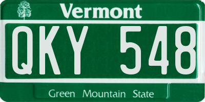 VT license plate QKY548