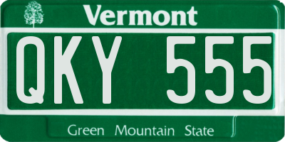 VT license plate QKY555