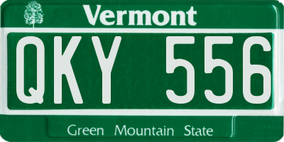 VT license plate QKY556