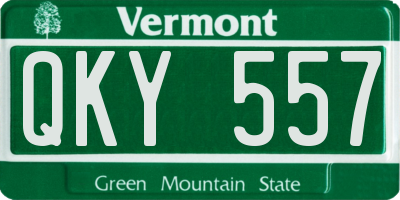 VT license plate QKY557
