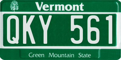 VT license plate QKY561