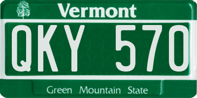VT license plate QKY570