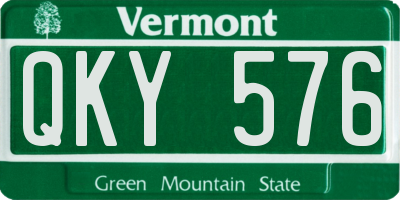 VT license plate QKY576