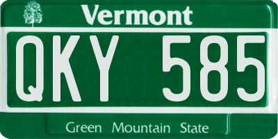VT license plate QKY585