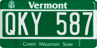 VT license plate QKY587