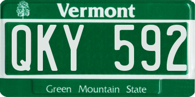 VT license plate QKY592