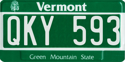 VT license plate QKY593