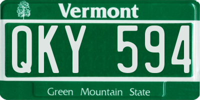VT license plate QKY594